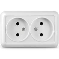 Розетка ОУ 2 мест. бел. (керам. осн.) Розетка ОУ 2 мест. бел. (керам. осн.)