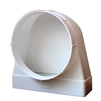 Соединитель угловой 90 град., плоского воздуховода с фланцевым воздухораспределителями 60х120/D100