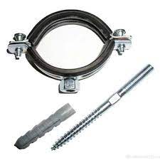 ПП Хомут оцинк. с резин. уплотнителем 2 1/2" (шпилька 8*80 и дюбель) #ВД