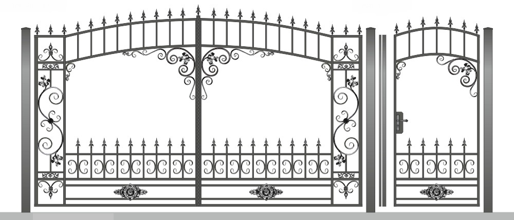 Рисунки кованных ворот и калиток на металлопрофиле