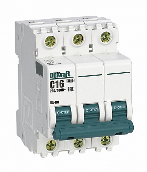 Автомат 3П 25А х-ка C ВА-101 4,5кА DEKraft Schneider Electric Автомат 3П 25А х-ка C ВА-101 4,5кА DEKraft Schneider Electric