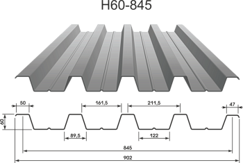 Профнастил H60 оцинкованный