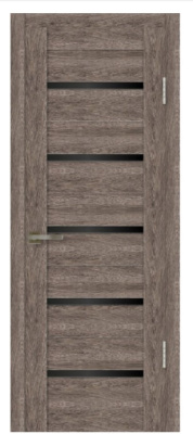 Дверь СИТИЛАЙН 016 (60см) Ирга (черное стекло)