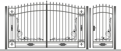ВК004  Ворота 3,5х2м + Калитка 1х2м (Каркас без профлиста)
