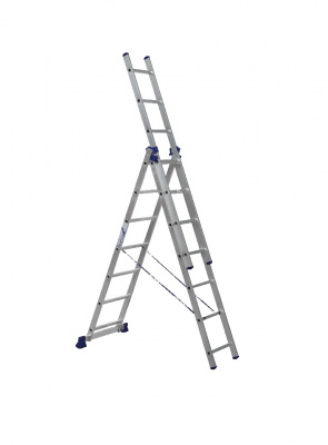 Лестница алюминевая 3-х секц.14 ступ. 395/701/954см 63-3-014