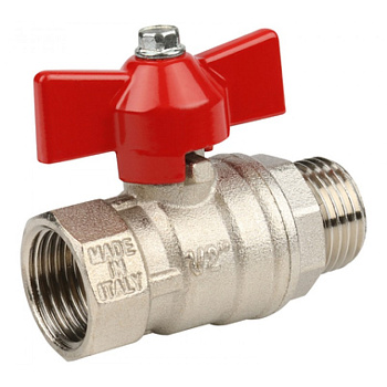 Кран шаровый ВР/НР  3/4" бабочка, латунь (12/96)