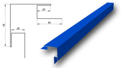 Угол наружный сложный RAL 5002 ультрамарин (длина кратно 2м)