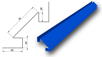 Угол внутренний сложный RAL 9003 белый (длина кратно 2м)