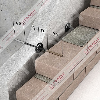 Гибкая связь для монолитных стен БПА 350-6-1П