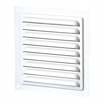 Решетка вентиляционная вытяжная стальная 200х200 белая