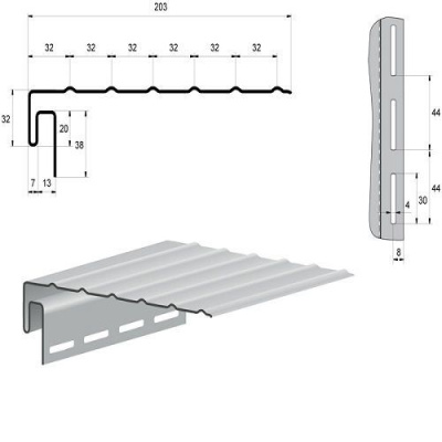 Grand Line Ветровая планка 3,0м белая