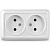 Розетка ОУ 2 мест. бел. (керам. осн.)