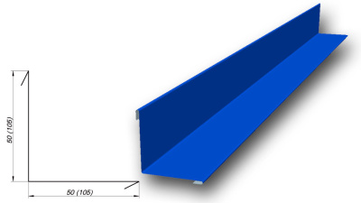 Угол внутренний накладной RAL 5005 синий сигнал (длина кратно 2м)