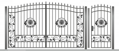 ВК001  Ворота 3,5х1,8м + Калитка 1х1,8м (Каркас без профлиста, откр. наружнее)