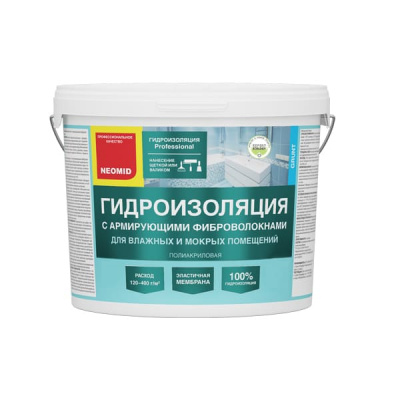 Неомид Мастика гидроизоляционная с армирующими фиброволокнами (3 кг)