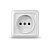 Розетка ОУ 1 мест. бел. (керам. осн.)
