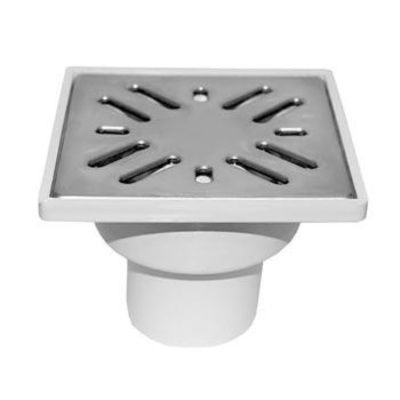 СЕРАЯ Трап верт вып 110 н/рег с решеткой из нерж ст15*15ANI ТА1212