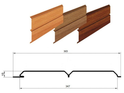Сайдинг металлический "Евробрус" RAL 8017 шоколад (длина до 6 пог.м.) шир. 0,377 (раб. 0,355)