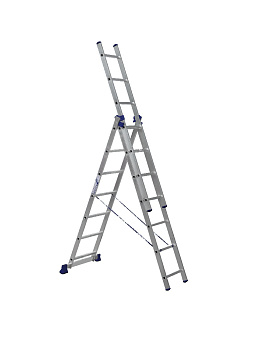 Лестница алюминевая 3-х секц.14 ступ. 395/701/954см 63-3-014