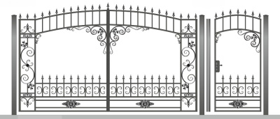 ВК002  Ворота 3,5х1,8м + Калитка 1х1,8м (Каркас без профлиста,откр.внутрь.)