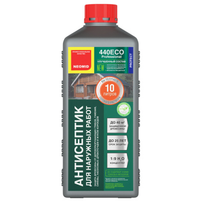 Неомид 440 eco (1 л) - деревозащитный состав для наружных работ