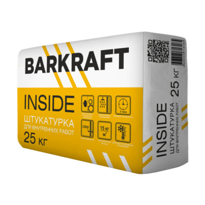 BARKRAFT Штукатурка "INSIDE" цементная, для внутр. работ, 25 кг 56шт./пал