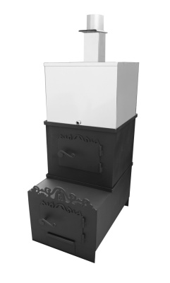 Печь вертикальная малая низкая с выступом с нерж. баком