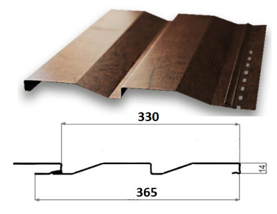 Сайдинг металлический "Корабельная рейка" RAL 8017 шоколад (кратно 4шт) шир. 0,270 (раб. 0,240)