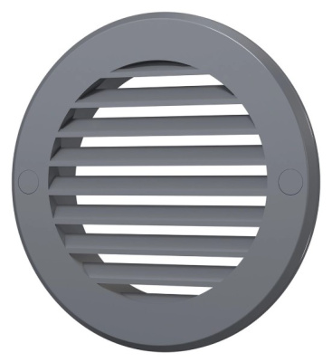 Решетка вентиляционная круглая  D130 с фланцем D100 ГРАФИТ