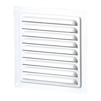 Решетка вентиляционная вытяжная стальная 125х125 белая Решетка вентиляционная вытяжная стальная 125х125 белая