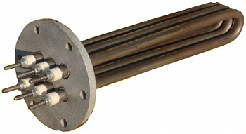 ТЭНБ-П- 9,0 кВт 220/380, Плоский фланец, ТЭН - нерж.сталь (для "Сангай")