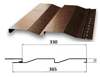 Сайдинг металлический "Корабельная рейка" RAL 5021 морская волна (кратно 4шт) шир. 0,270 (раб. 0,240