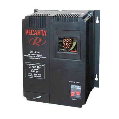 РЕСАНТА Стабилизатор СПН- 2700 (2700 Вт при Uвх>190, 1800 Вт при Uвх=140)
