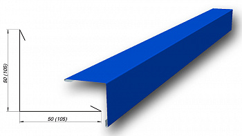 Угол наружный накладной RAL 101, 102, 201, 301, 402, 601, 602, 701, 801, 802 (длина  1,25м)